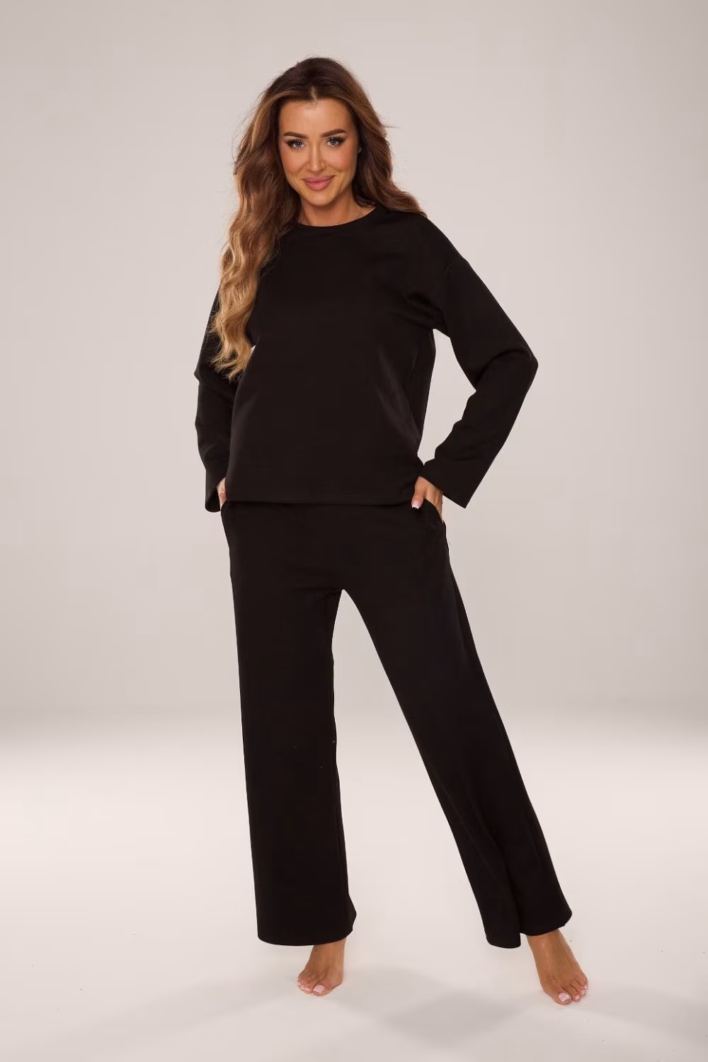 Spodnie Dres Damski Model Butter 886 Black - De Lafense