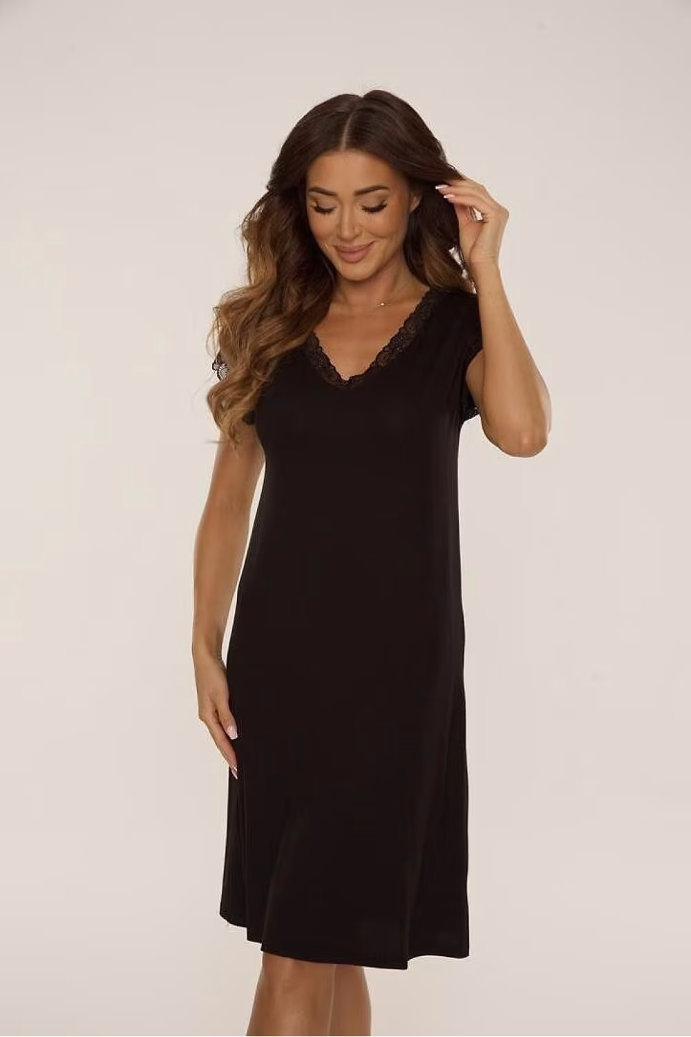 Koszulka nocna Koszula Nocna Model Hazel 816 Black - De Lafense