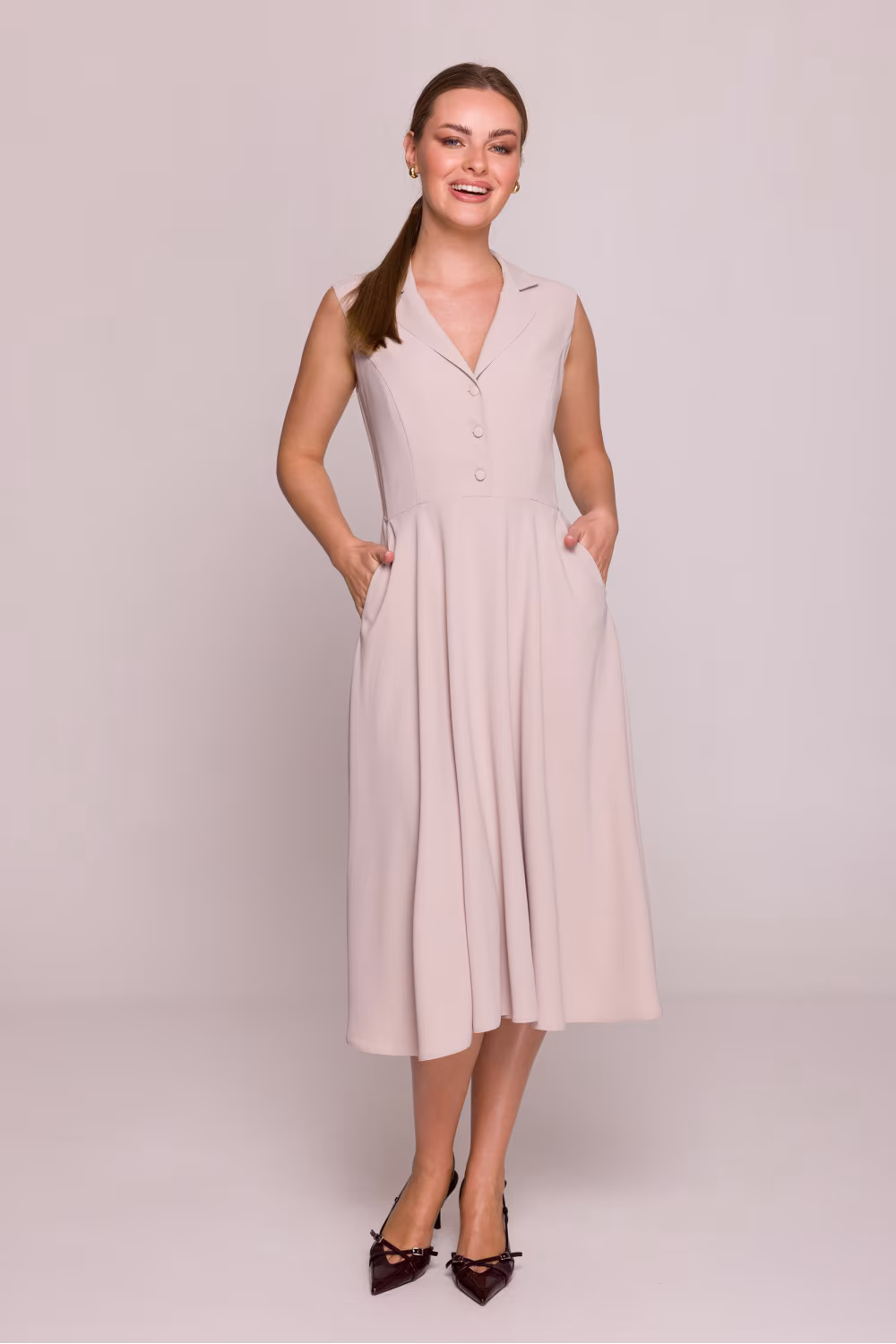 Sukienka Model S409 Beige - Stylove
