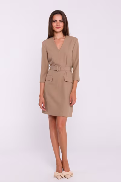 Sukienka Model S369 Beige - Stylove — zdjęcie 2