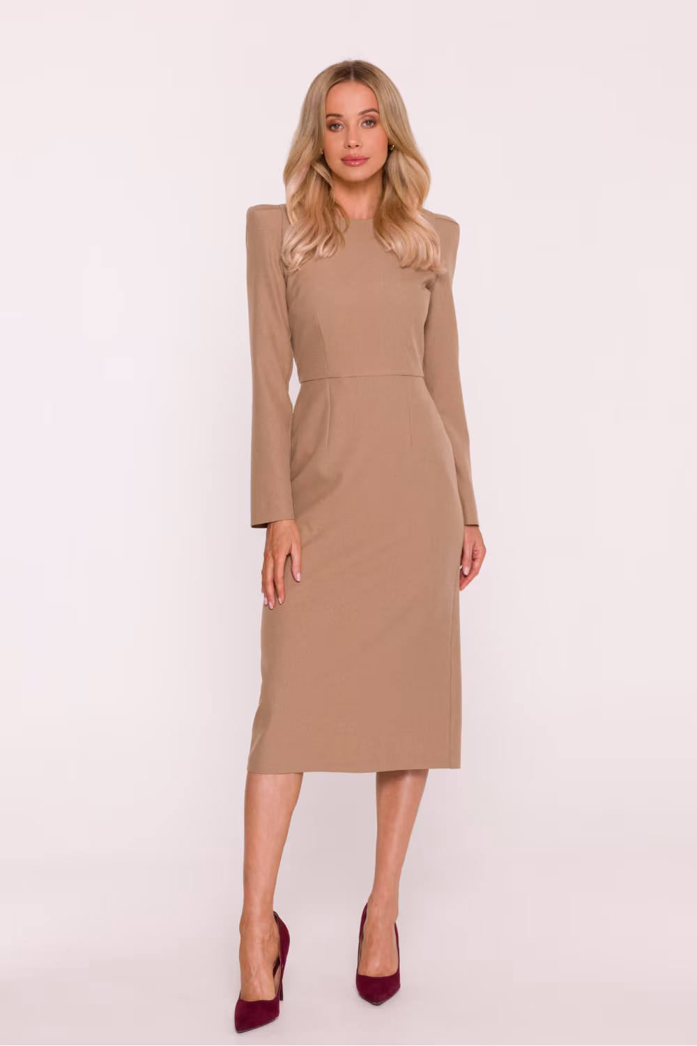 Sukienka Model S412 Beige - Stylove