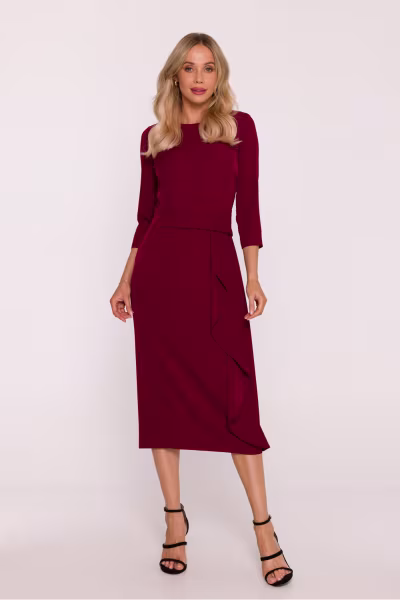 Sukienka Model S425 Bordo - Stylove — zdjęcie 2
