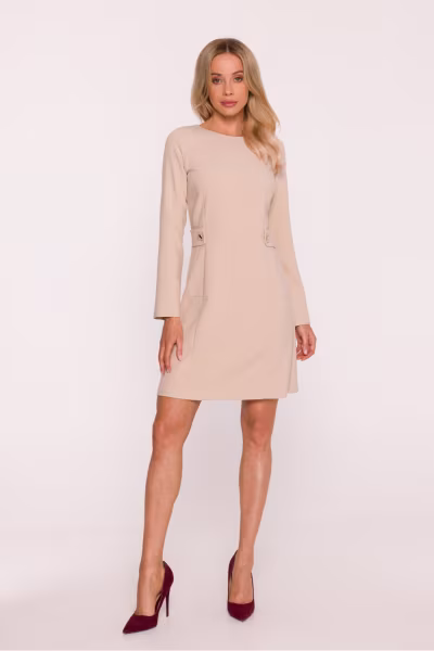 Sukienka Model S419 Beige - Stylove — zdjęcie 2