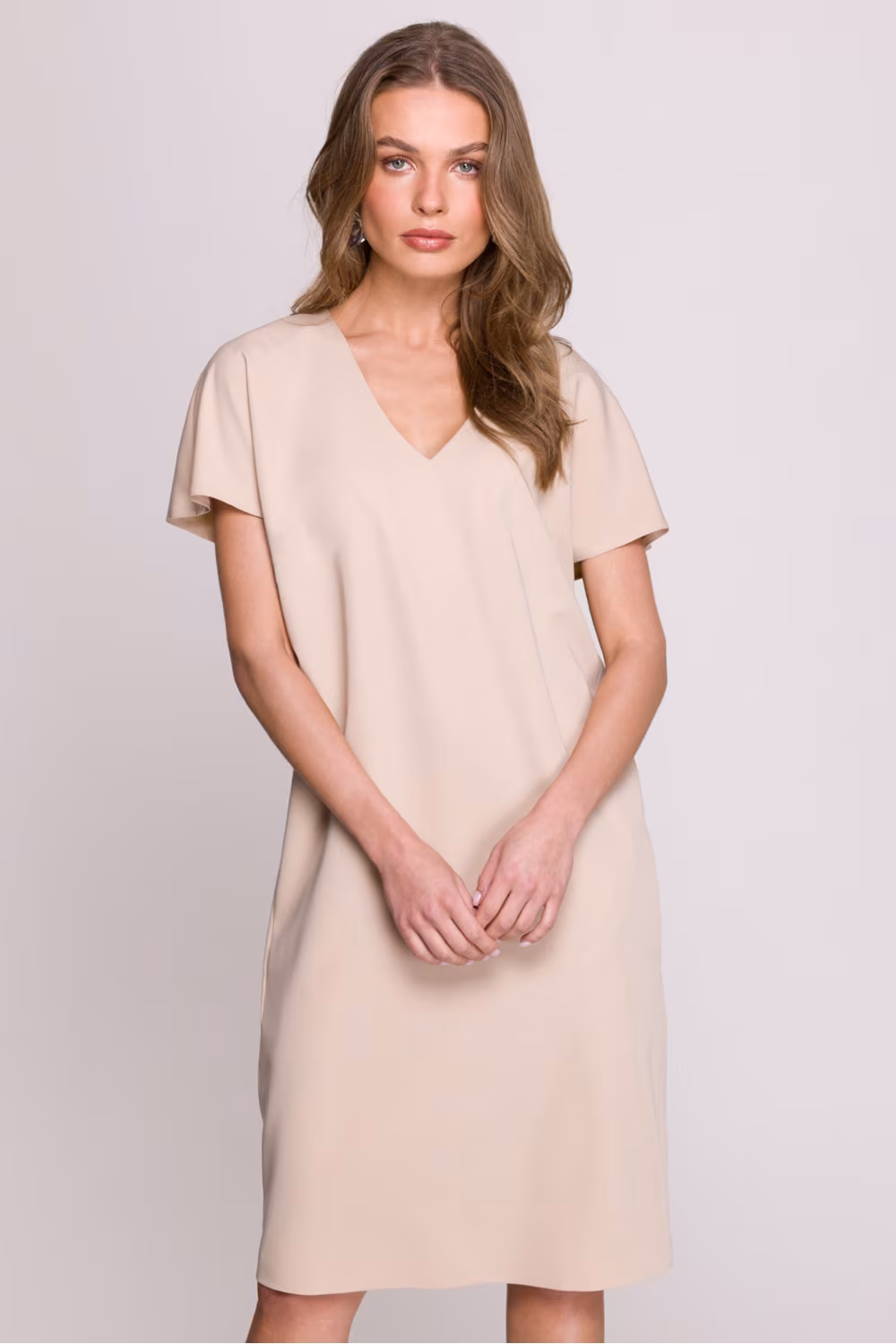Sukienka Model S392 Beige - Stylove