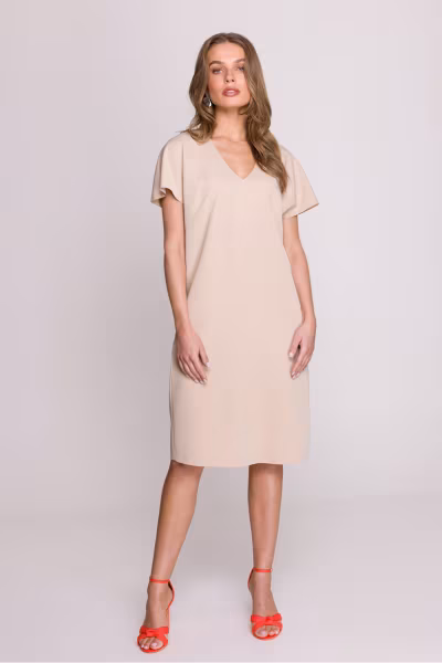 Sukienka Model S392 Beige - Stylove — zdjęcie 2