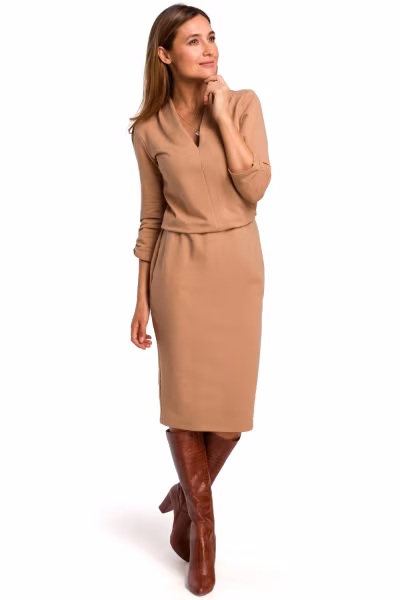 Sukienka Model S194 Cappuccino - Stylove — zdjęcie 1