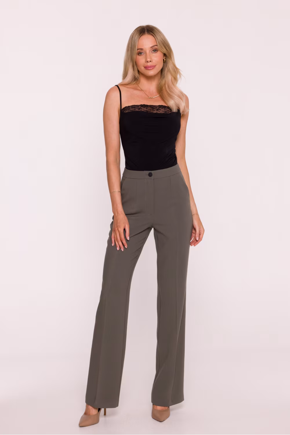 Spodnie Damskie Model S418 Khaki - Stylove