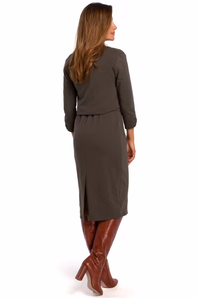 Sukienka Model S194 Khaki - Stylove — zdjęcie 2