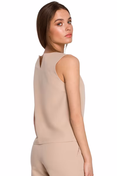 Bluzka Model S257 Beige - Stylove — zdjęcie 3