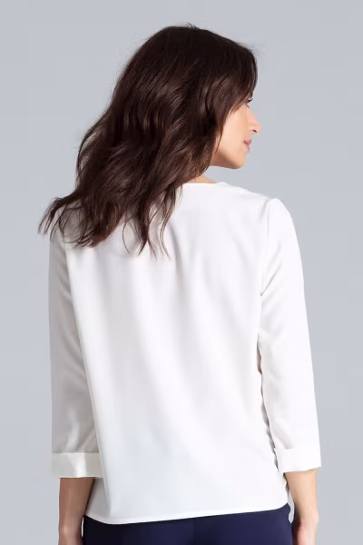 Bluzka Model L035 Ecru - Lenitif — zdjęcie 3