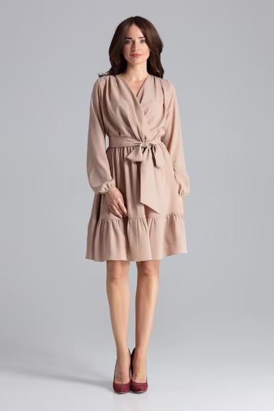 Sukienka Model L053 Beige - Lenitif — zdjęcie 1