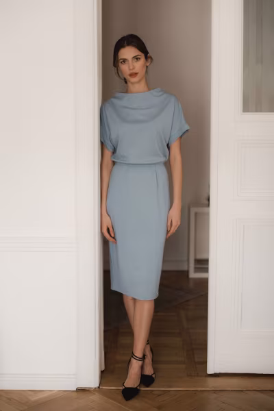 Sukienka Model L087 Blue - Lenitif — zdjęcie 1