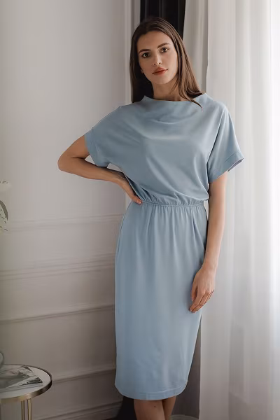 Sukienka Model L087 Blue - Lenitif — zdjęcie 3