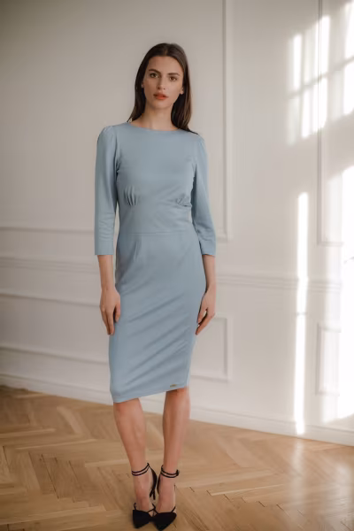 Sukienka Model L079 Blue - Lenitif — zdjęcie 2