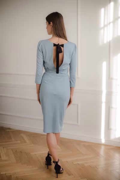 Sukienka Model L079 Blue - Lenitif — zdjęcie 3