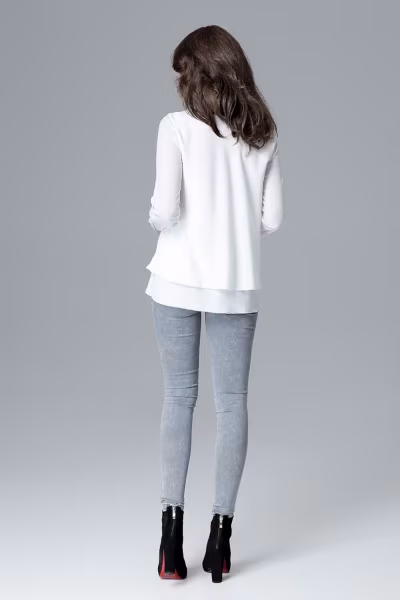 Bluzka Model L020 Ecru - Lenitif — zdjęcie 3