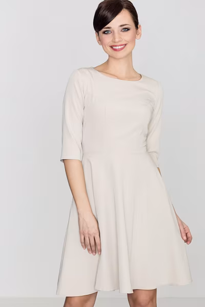 Sukienka Model K219 Beige - Lenitif — zdjęcie 1