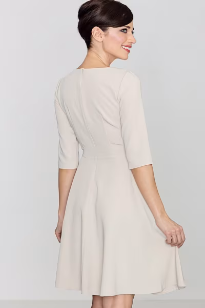 Sukienka Model K219 Beige - Lenitif — zdjęcie 2