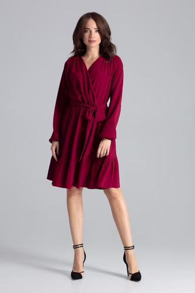 Sukienka Model L053 Bordo - Lenitif — zdjęcie 1