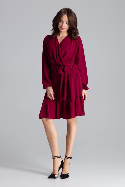 Sukienka Model L053 Bordo - Lenitif — zdjęcie 2