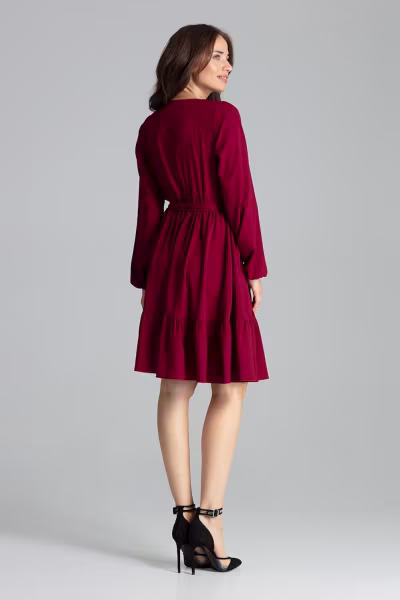 Sukienka Model L053 Bordo - Lenitif — zdjęcie 3