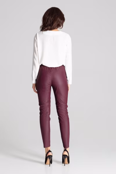 Spodnie Damskie Model L072 Bordo - Lenitif — zdjęcie 3
