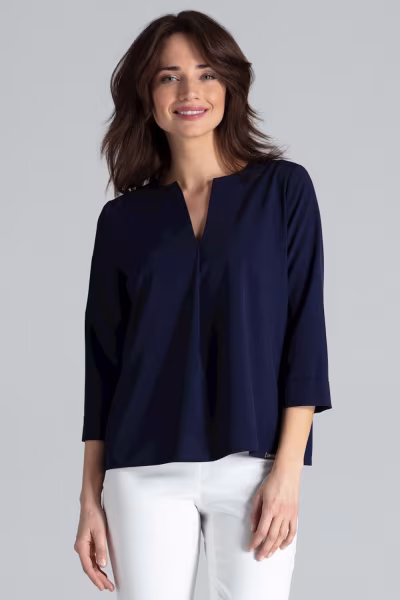 Bluzka Model L035 Navy - Lenitif — zdjęcie 1