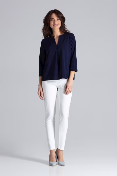 Bluzka Model L035 Navy - Lenitif — zdjęcie 2