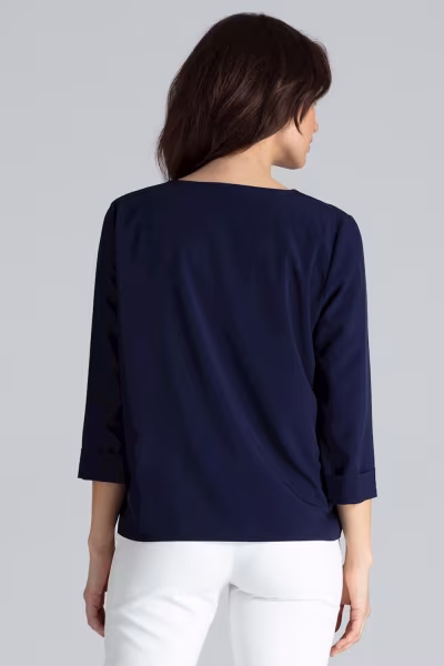 Bluzka Model L035 Navy - Lenitif — zdjęcie 3