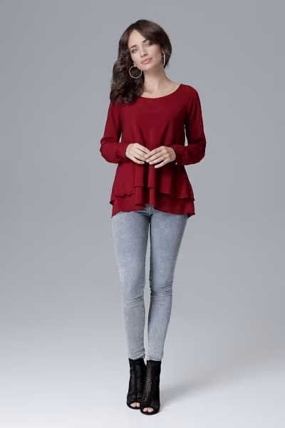Bluzka Model L020 Bordo - Lenitif — zdjęcie 2