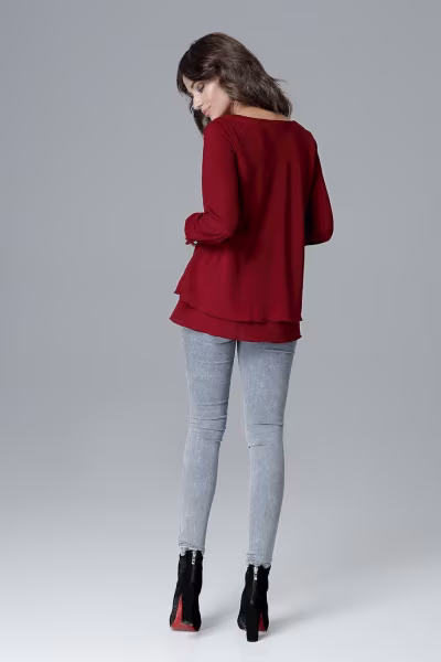 Bluzka Model L020 Bordo - Lenitif — zdjęcie 3