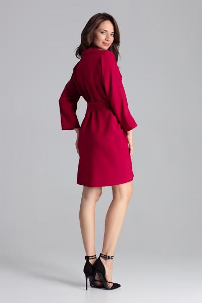 Sukienka Model L058 Bordo - Lenitif — zdjęcie 3