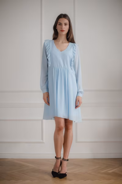 Sukienka Model L083 Blue - Lenitif — zdjęcie 2