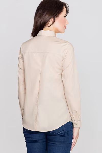 Koszula Damska Model K384 Beige - Lenitif — zdjęcie 2