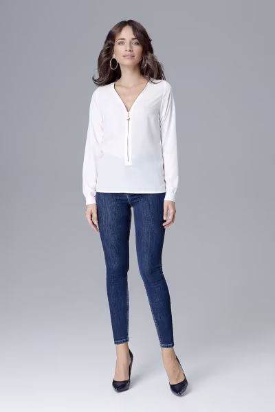 Bluzka Model L023 Ecru - Lenitif — zdjęcie 2