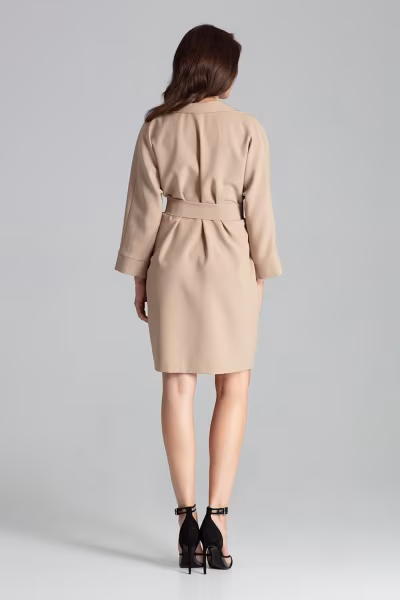 Sukienka Model L058 Beige - Lenitif — zdjęcie 3