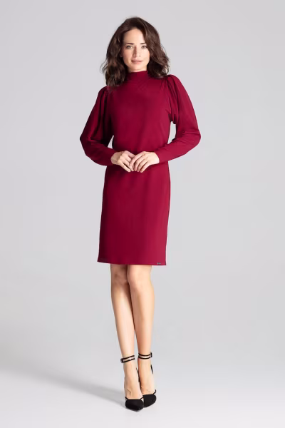 Sukienka Model L064 Bordo - Lenitif — zdjęcie 2
