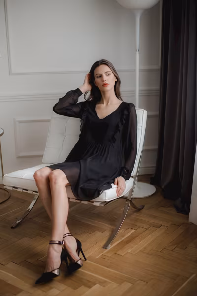 Sukienka Model L083 Black - Lenitif — zdjęcie 2