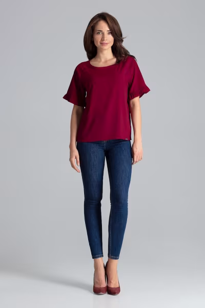Bluzka Model L052 Bordo - Lenitif — zdjęcie 2