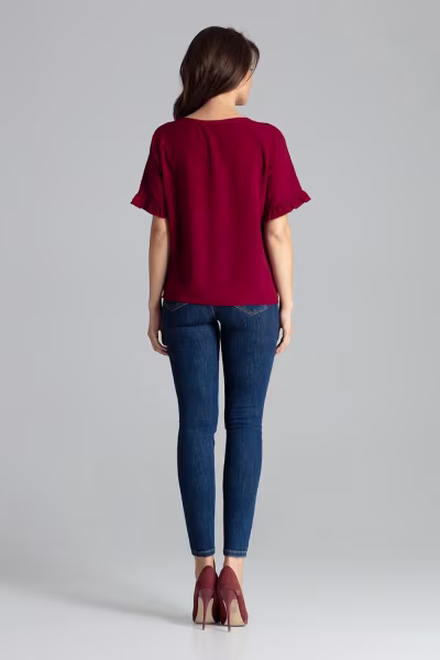 Bluzka Model L052 Bordo - Lenitif — zdjęcie 3