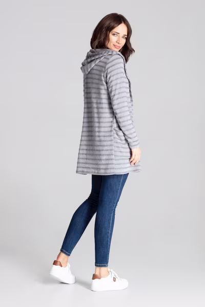 Sweter Kardigan Model L070 Grey - Lenitif — zdjęcie 3
