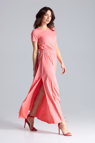 Sukienka Model L042 Coral - Lenitif — zdjęcie 2