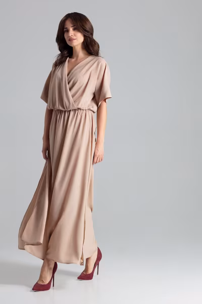 Sukienka Model L055 Beige - Lenitif — zdjęcie 2
