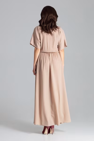 Sukienka Model L055 Beige - Lenitif — zdjęcie 3
