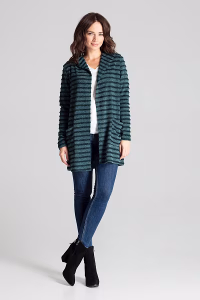 Sweter Kardigan Model L070 Green - Lenitif — zdjęcie 2