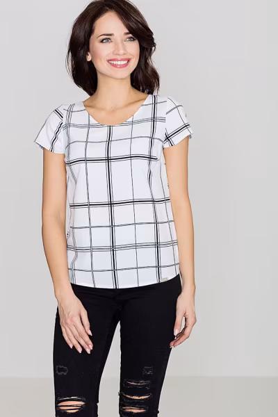 Bluzka Model K422 Wzór 41 White - Lenitif — zdjęcie 1