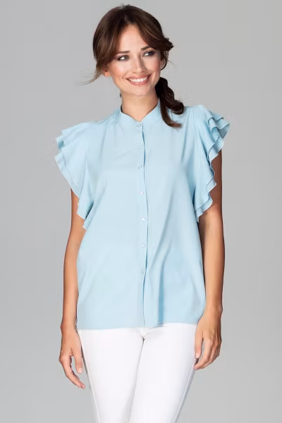 Koszula Model K482 Sky Blue - Lenitif — zdjęcie 2