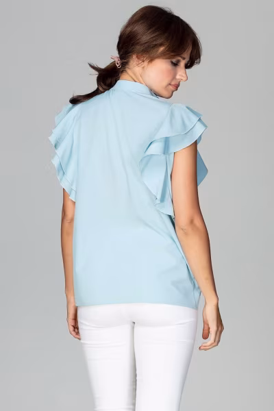 Koszula Model K482 Sky Blue - Lenitif — zdjęcie 3