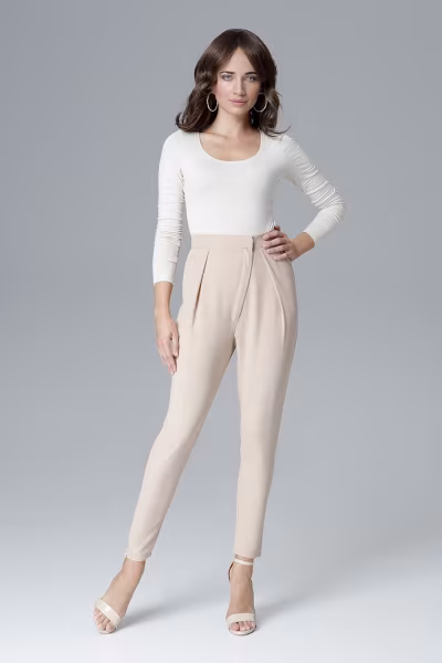 Spodnie Damskie Model L018 Beige - Lenitif — zdjęcie 1