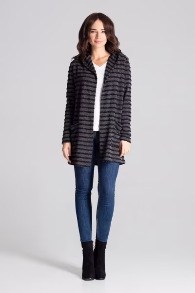 Sweter Kardigan Model L070 Black - Lenitif — zdjęcie 1